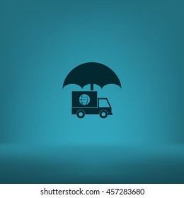 Cargo insurance stock vector icon illustration design