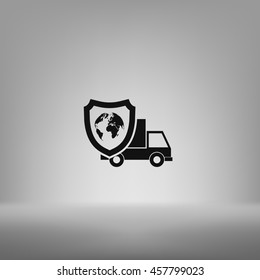 Cargo insurance stock vector icon illustration design