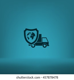 Cargo insurance stock vector icon illustration design