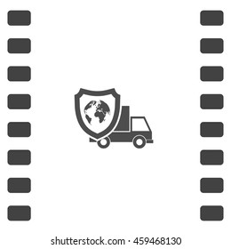 Cargo insurance stock vector icon illustration design