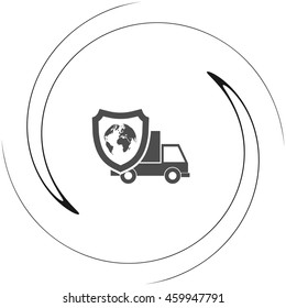 Cargo insurance stock vector icon illustration design