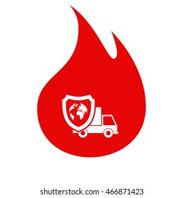 Cargo insurance stock vector icon illustration design