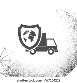 Cargo insurance stock vector icon illustration design