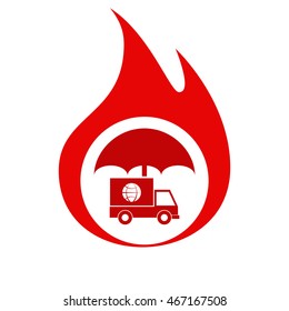 Cargo insurance stock vector icon illustration design
