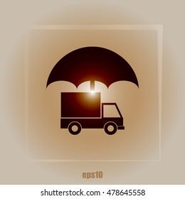 Cargo insurance stock vector icon illustration design