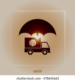Cargo insurance stock vector icon illustration design