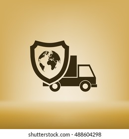 Cargo insurance stock vector icon illustration design