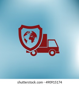 Cargo insurance stock vector icon illustration design