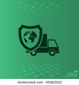 Cargo insurance stock vector icon illustration design