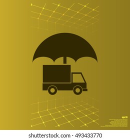 Cargo insurance stock vector icon illustration design