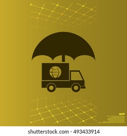 Cargo insurance stock vector icon illustration design