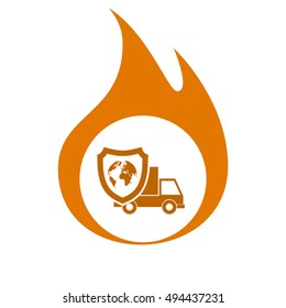 Cargo insurance stock vector icon illustration design
