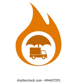 Cargo insurance stock vector icon illustration design