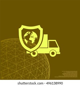 Cargo insurance stock vector icon illustration design