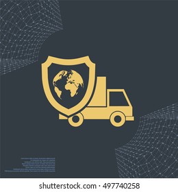 Cargo insurance stock vector icon illustration design
