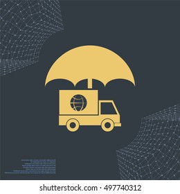 Cargo insurance stock vector icon illustration design
