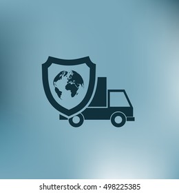 Cargo insurance stock vector icon illustration design