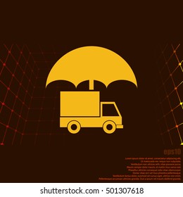 Cargo insurance stock vector icon illustration design