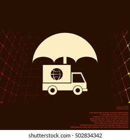 Cargo insurance stock vector icon illustration design