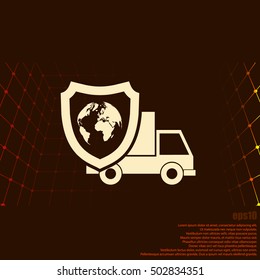 Cargo insurance stock vector icon illustration design