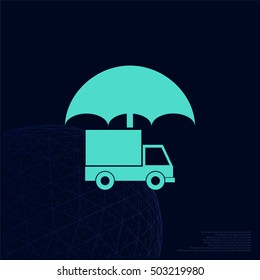 Cargo insurance stock vector icon illustration design