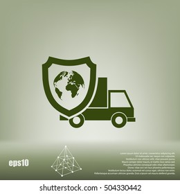 Cargo insurance stock vector icon illustration design