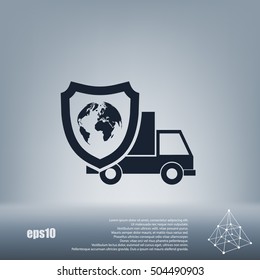 Cargo insurance stock vector icon illustration design