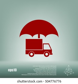 Cargo insurance stock vector icon illustration design