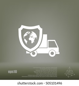Cargo insurance stock vector icon illustration design