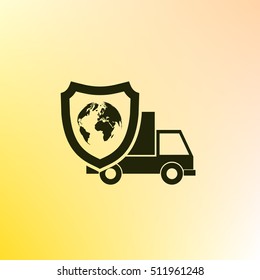 Cargo insurance stock vector icon illustration design