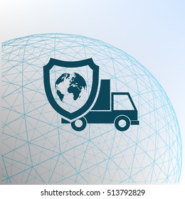 Cargo insurance stock vector icon illustration design