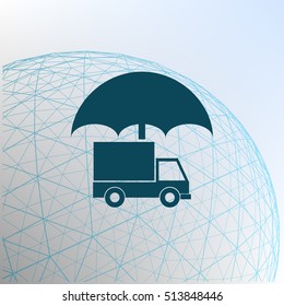 Cargo insurance stock vector icon illustration design