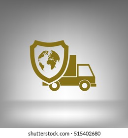 Cargo insurance stock vector icon illustration design