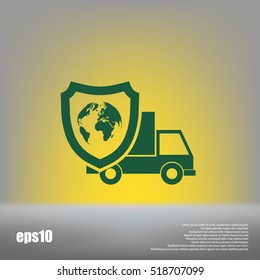 Cargo insurance stock vector icon illustration design