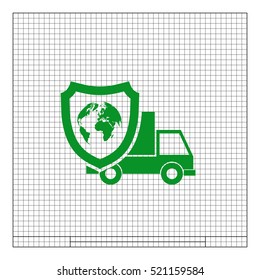 Cargo insurance stock vector icon illustration design