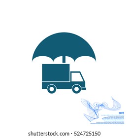 Cargo insurance stock vector icon illustration design