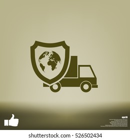 Cargo insurance stock vector icon illustration design