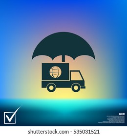 Cargo insurance stock vector icon illustration design