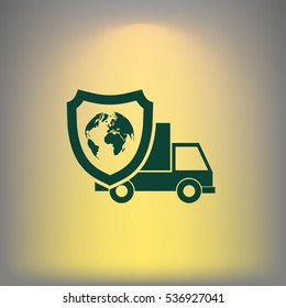 Cargo insurance stock vector icon illustration design