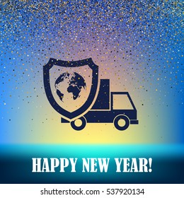 Cargo insurance stock vector icon illustration design