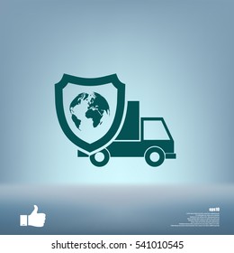 Cargo insurance stock vector icon illustration design