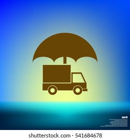 Cargo insurance stock vector icon illustration design