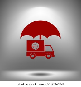 Cargo insurance stock vector icon illustration design