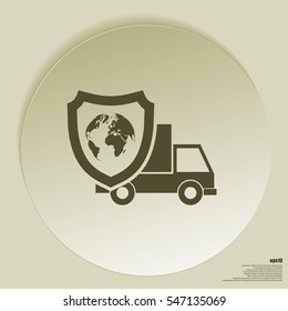Cargo insurance stock vector icon illustration design