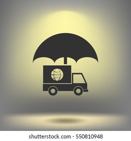 Cargo insurance stock vector icon illustration design