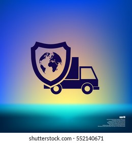 Cargo insurance stock vector icon illustration design
