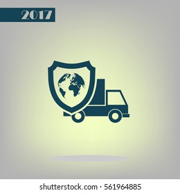 Cargo insurance stock vector icon illustration design