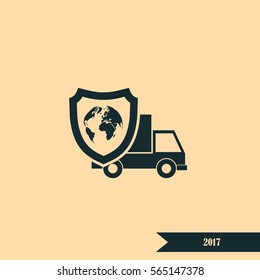 Cargo insurance stock vector icon illustration design