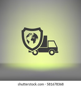 Cargo insurance stock vector icon illustration design