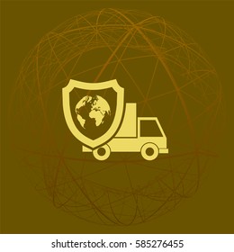 Cargo insurance stock vector icon illustration design